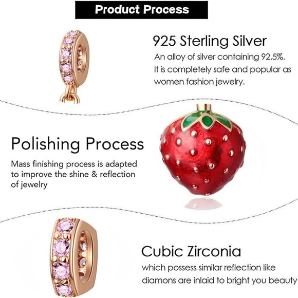 Charm for Bracelets and Necklaces, Heart Animals 925 Sterling Silver Bead Celest - Picture 5 of 5